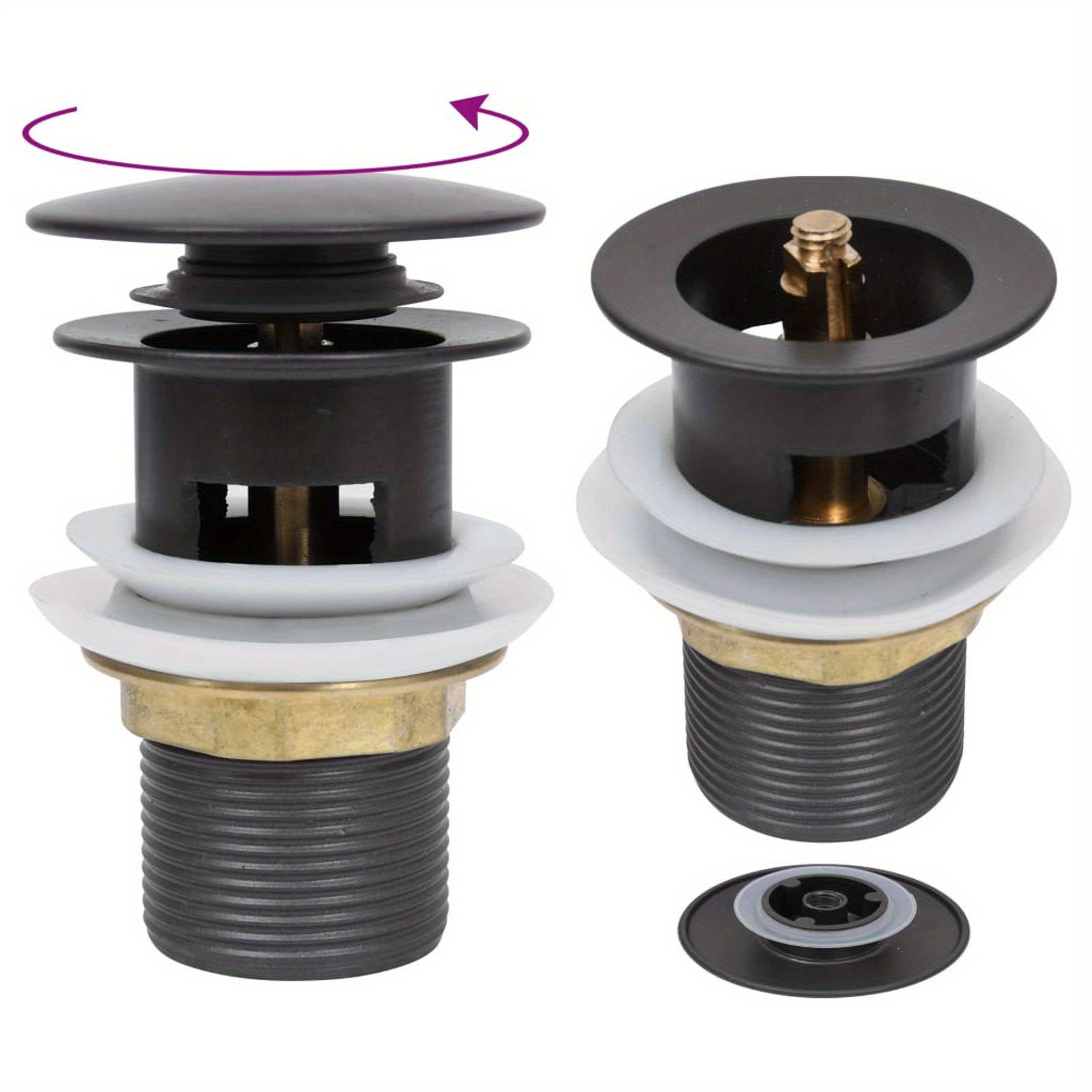 Drain Fitting With Overflow Grey 6.4x6.4x9.1 Cm
