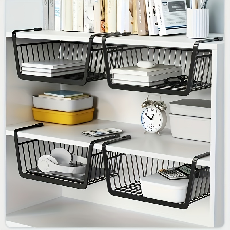 Hanging Under Shelf Storage Iron Mesh Basket Cupboard Cabinet Door