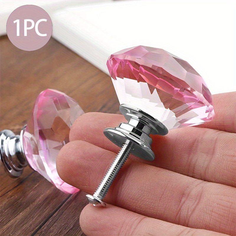 1/6/12pcs Pomos Cristal Vidrio Forma Rosa Tiradores Cajones - Temu