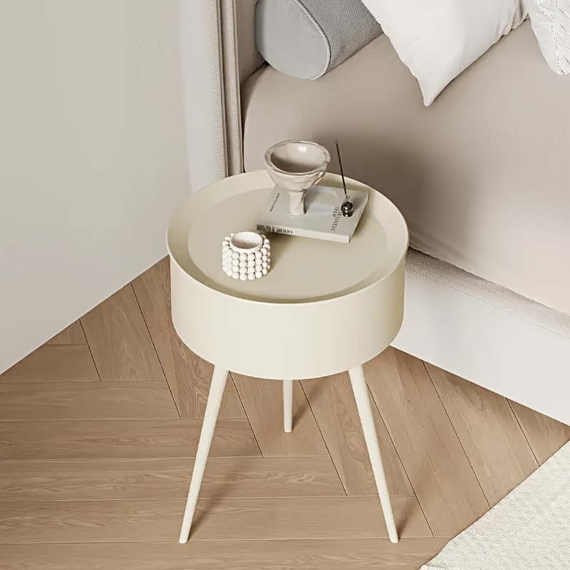 Mesa de centro redonda blanca pequeña Modren circular para sala de estar,  espacios pequeños, mesas auxiliares de madera de 31 pulgadas, mesa de centro