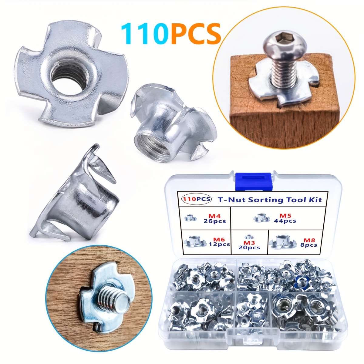 Aluminum Four Claw T Slot Nut 4 Prong T Nut Stainless Steel Inserts Tee Claw  Nut for Wood - China T Nut, Bolt and Nut