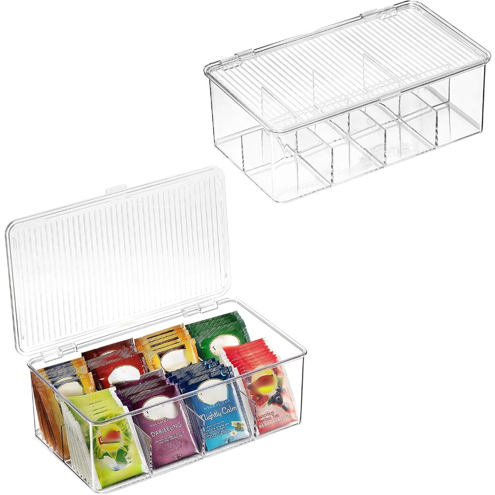 1pc Desktop Stackable Tea Bag Organizer Capsule Coffee Price Difference Snack  Storage Rack Office Portable Multi-use Basket
