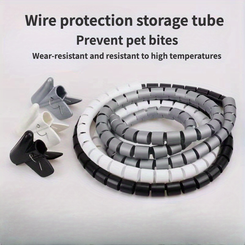Gestionnaire de câbles 16/22 / 28mm Diamètre gestion flexible en spirale Tube  câble Organisateur fil Wrap cordon protecteur de fil de stockage tuyau  enrouleur de câble Organisateur de cordon d'aliment : 