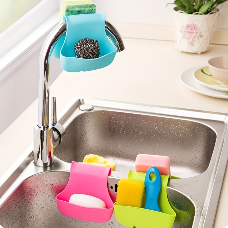 Sponge Holder Over Faucet Kitchen Sink Organizer Plastic - Temu