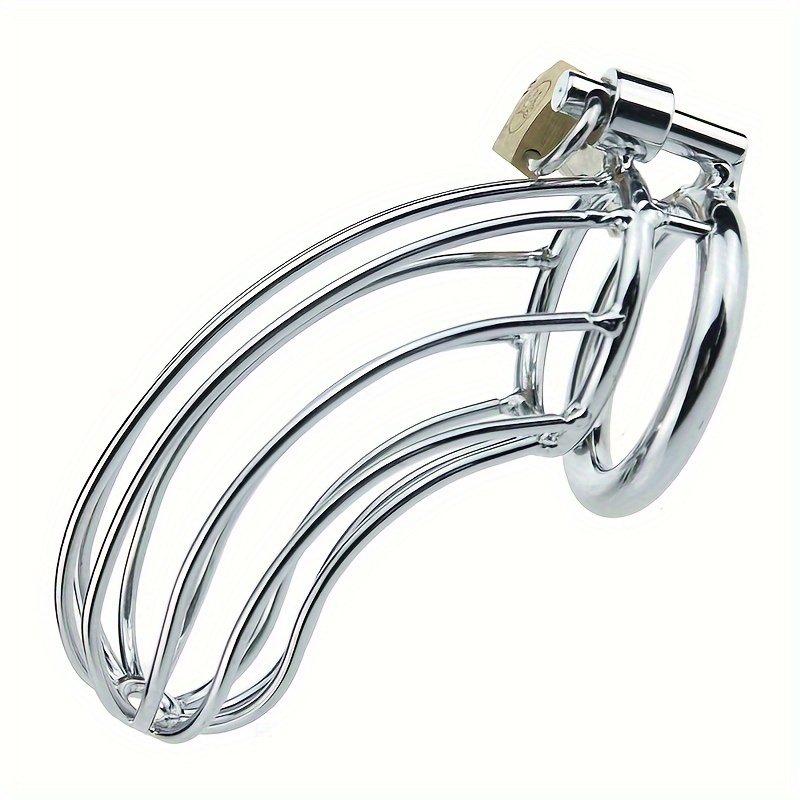 1pc Half Metal Chastity Cage Penis Cage Half Realistic Dildo - Temu Italy