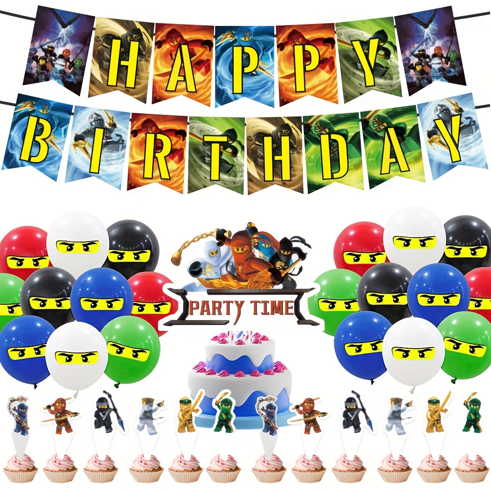 Anime ONE PIECE Rufy Figures Party Tableware Balloon Set Banner