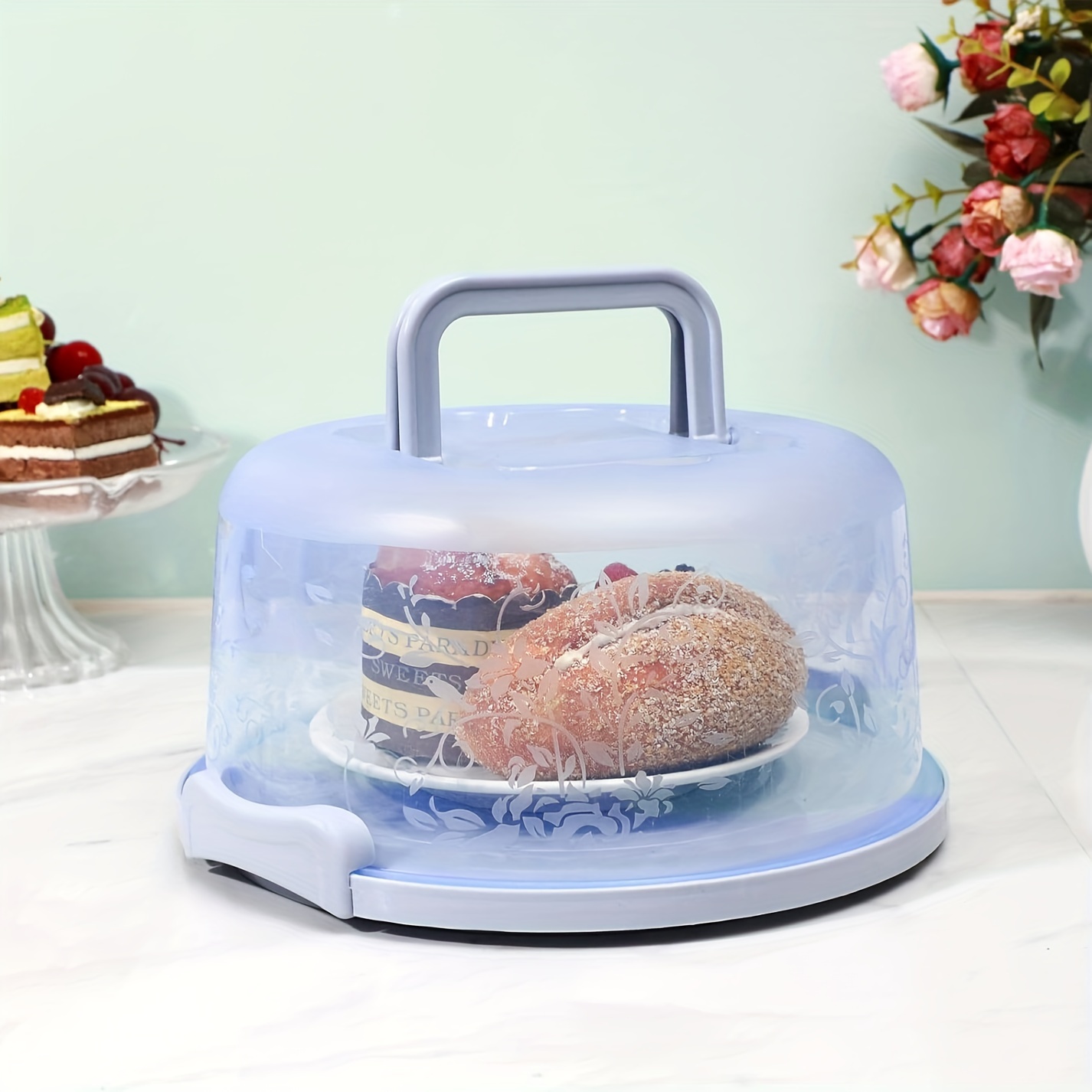 10 Plastic Cake Pie Cookie Keeper Carrier Tray Cupcake Storage