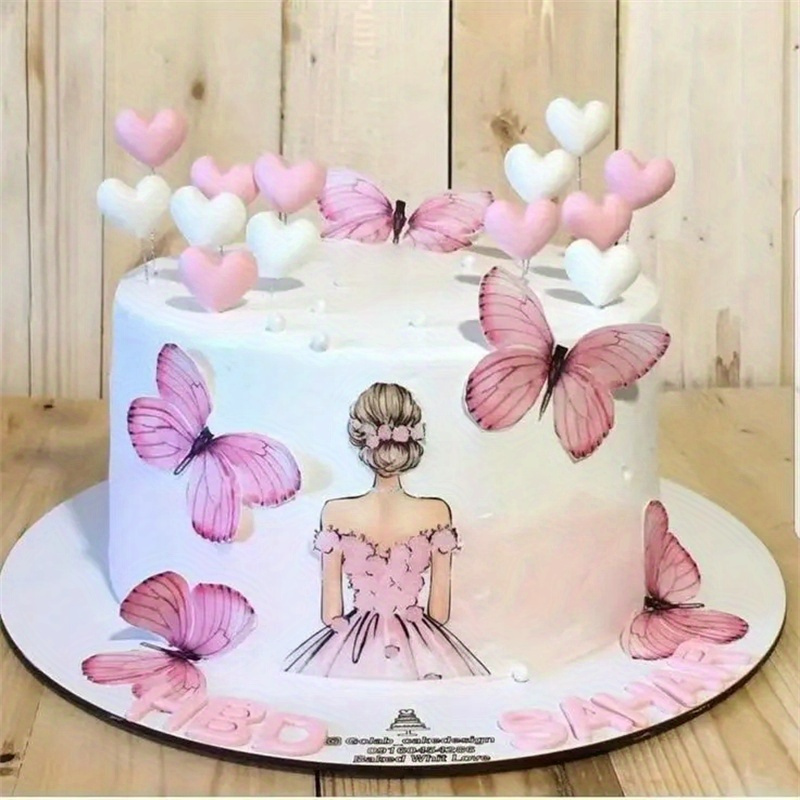 35pcs décoration de gâteau Papillon gâteau Comestible Topper