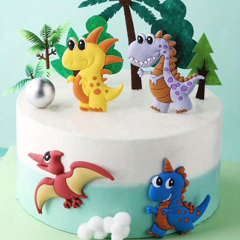 Decoración comestible para tarta de dinosaurio de 6. ° cumpleaños