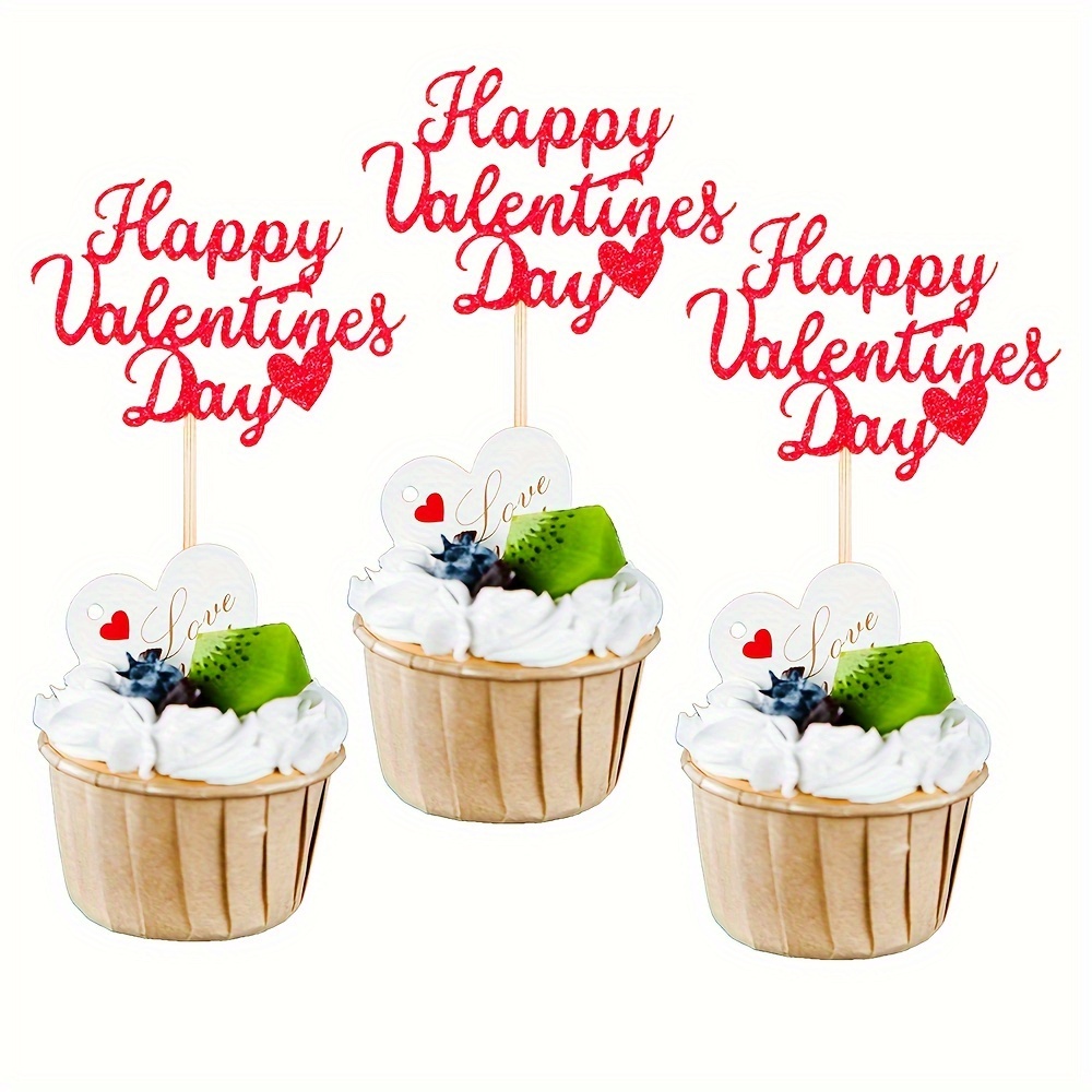 300pcs Decoraciones Comestibles Pasteles San Valentín Topper - Temu Chile