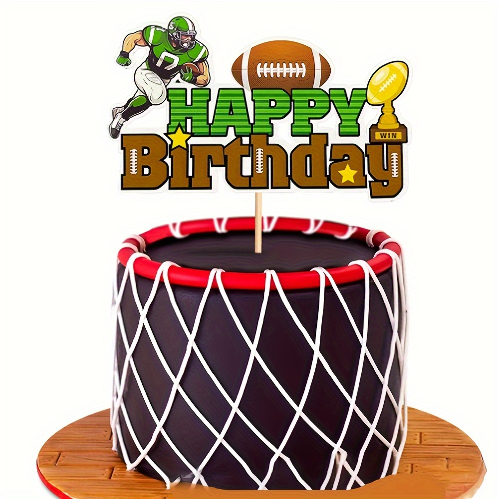 Adorno para tarta de cumpleaños con temática de fútbol para niños,  decoración acrílica para tarta de