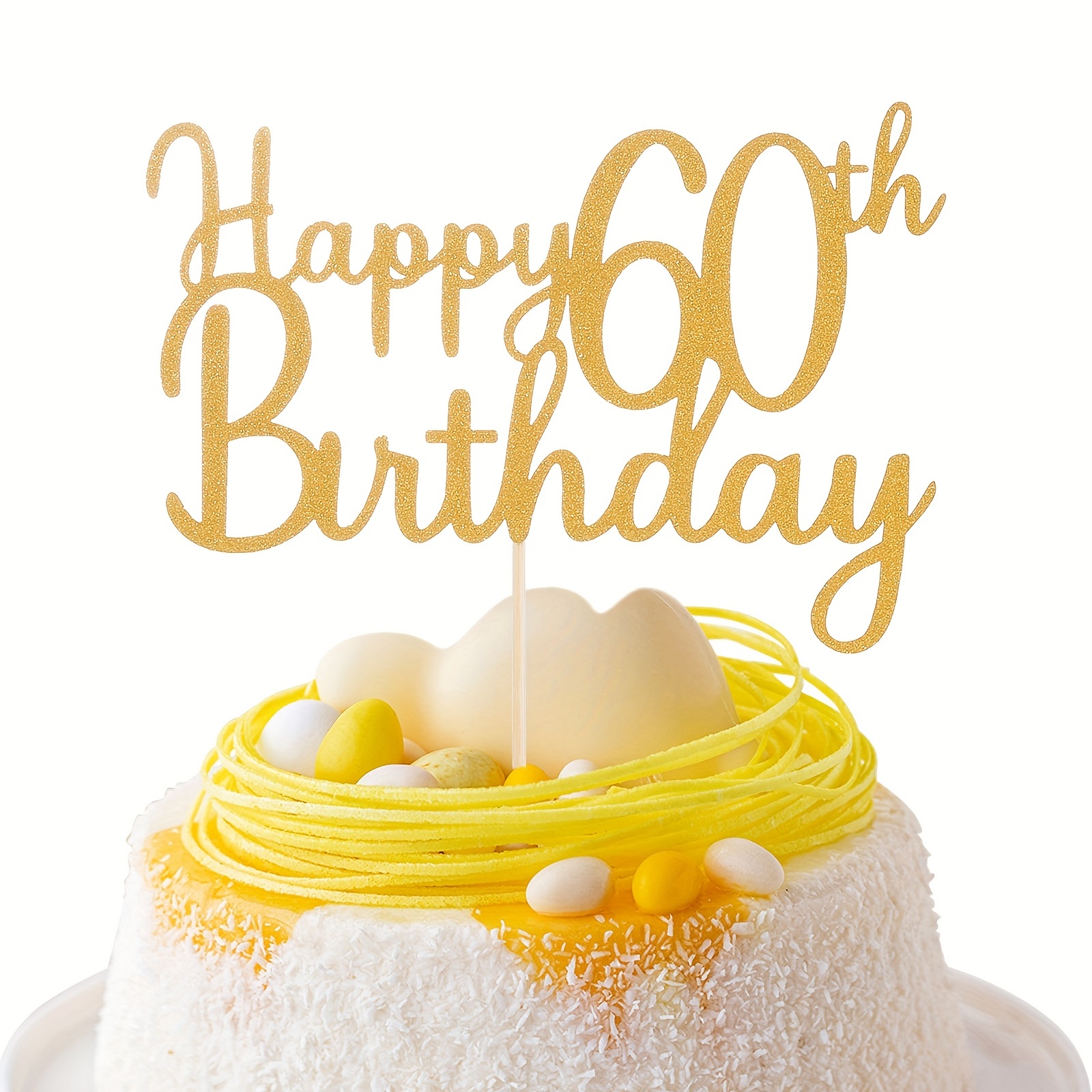 Decoración para tarta de cumpleaños 40 con purpurina de oro rosa