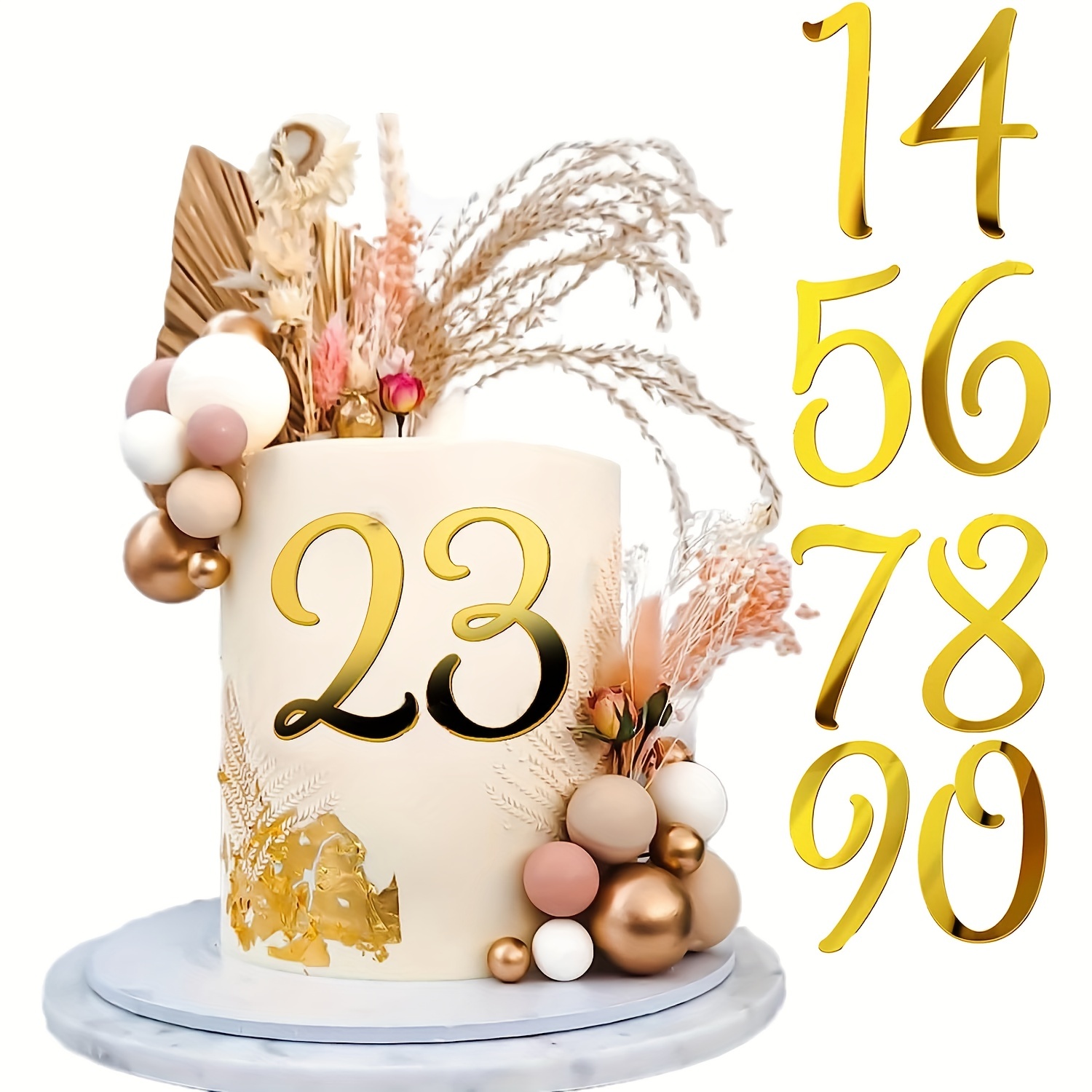  Velas de cumpleaños número 50 de 4 pulgadas, con forma de  diamante 3D número 50 velas para decoración de pastel para decoración de  fiesta de cumpleaños, aniversario (oro brillante) : Hogar y Cocina