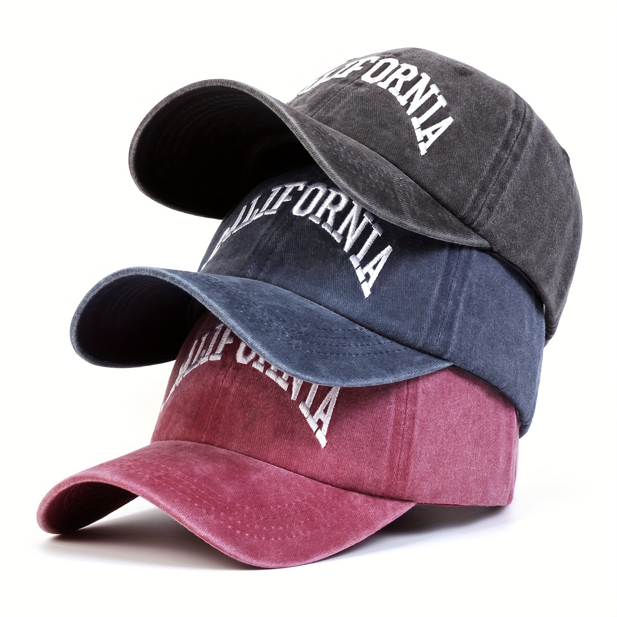 Gorras de béisbol para hombre California - CA bordado sombrero de papá  sombrero de algodón lavado