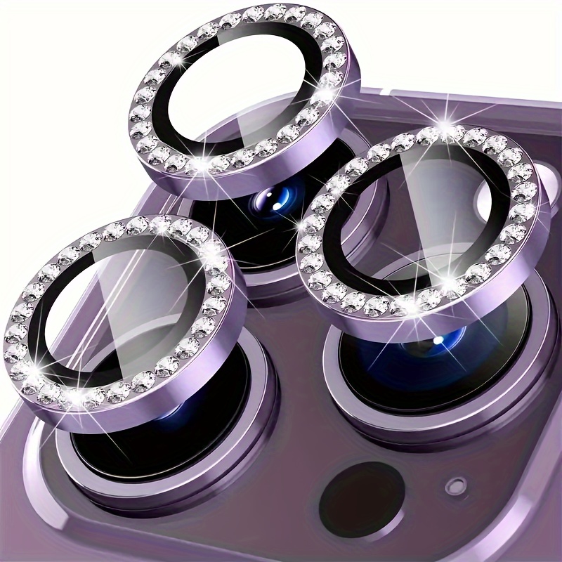 Protector de lente de cámara de diamante para iPhone 13 Pro Max,12 Mini / 11  Pro series HD claro vidrio templado protección de pantalla de aleación de  ajuste completo