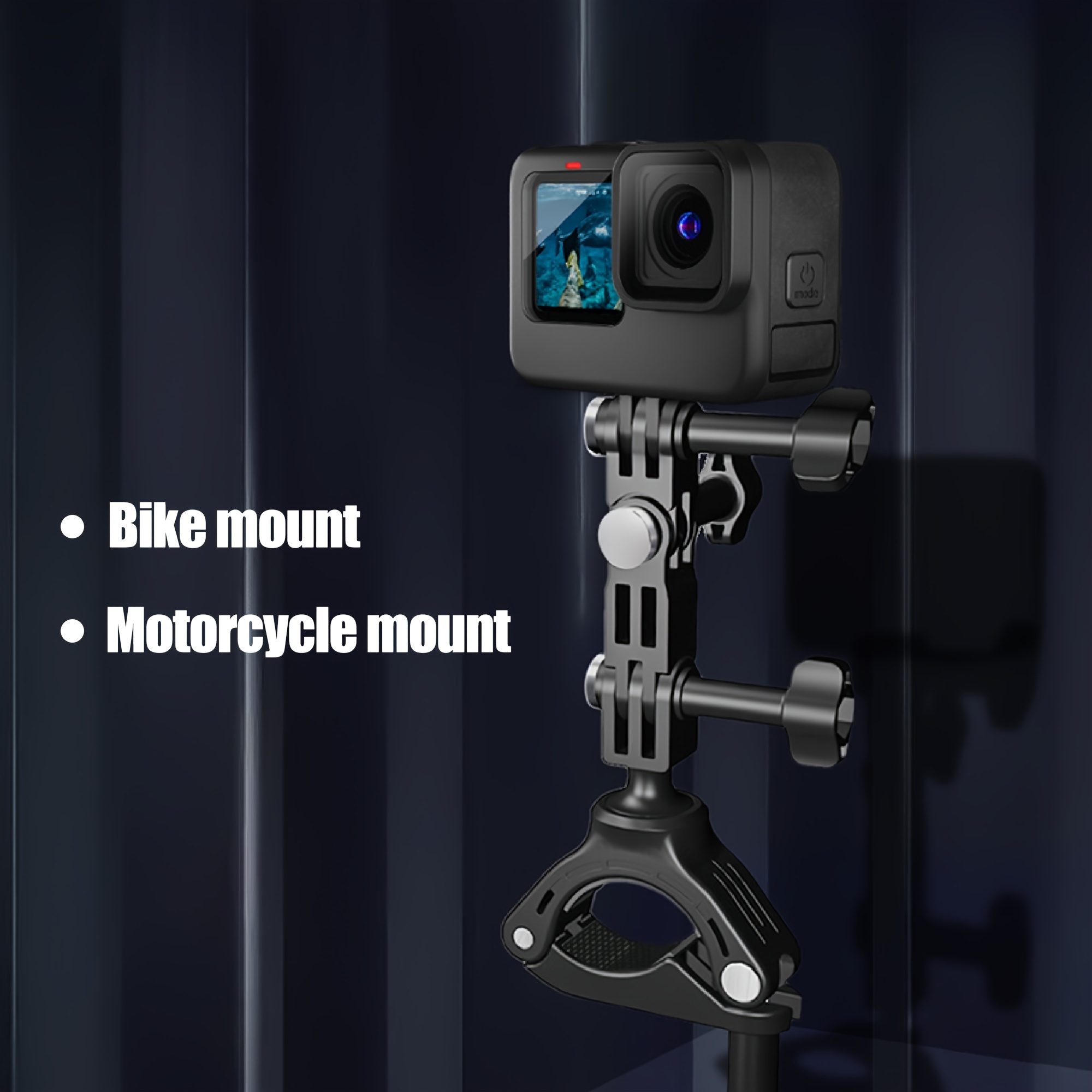 Soporte para manillar de motocicleta Gopro, soporte para bicicleta, soporte  para cámara deportiva