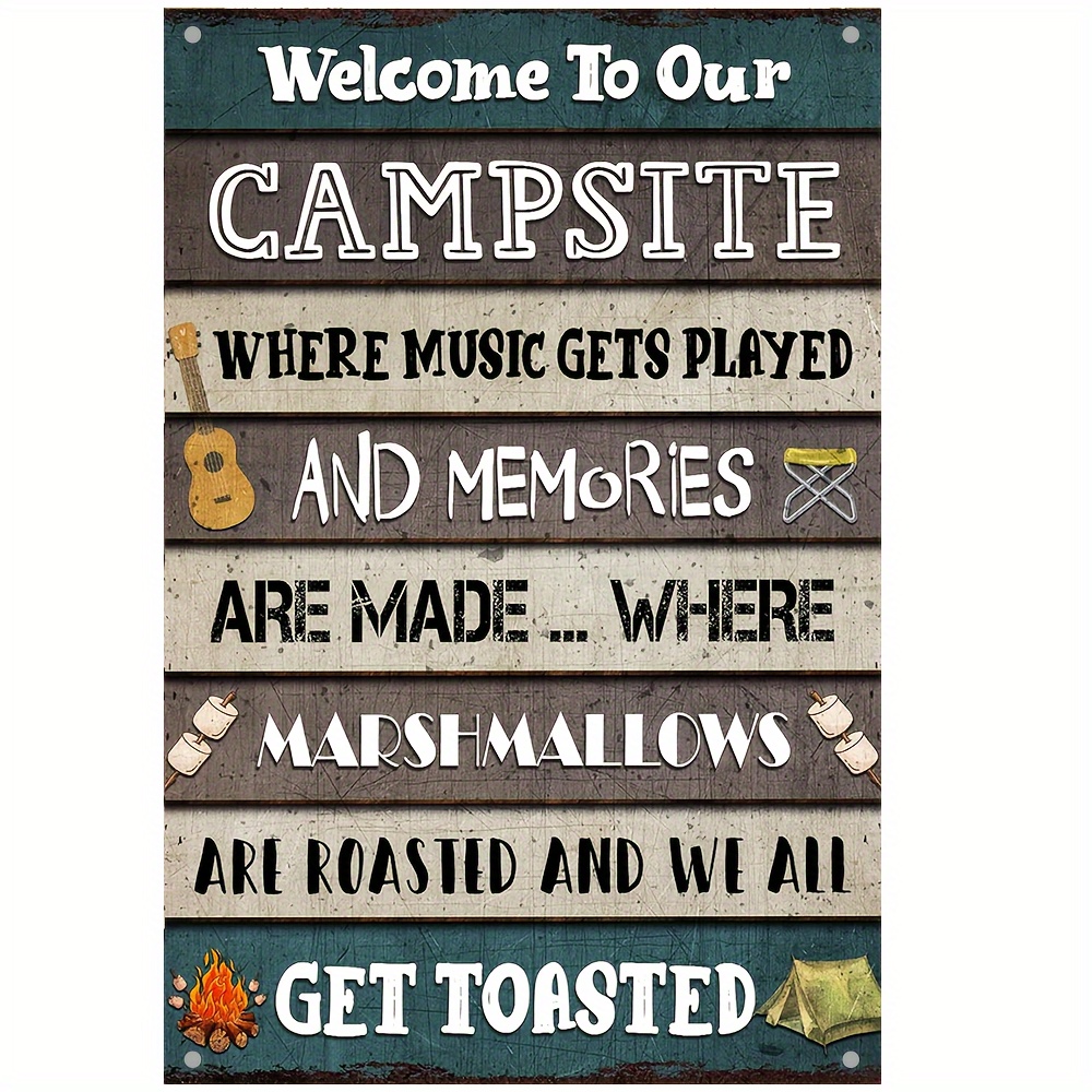 Vintage Aluminum Signage Choose Something Fun Fishing Camp - Temu