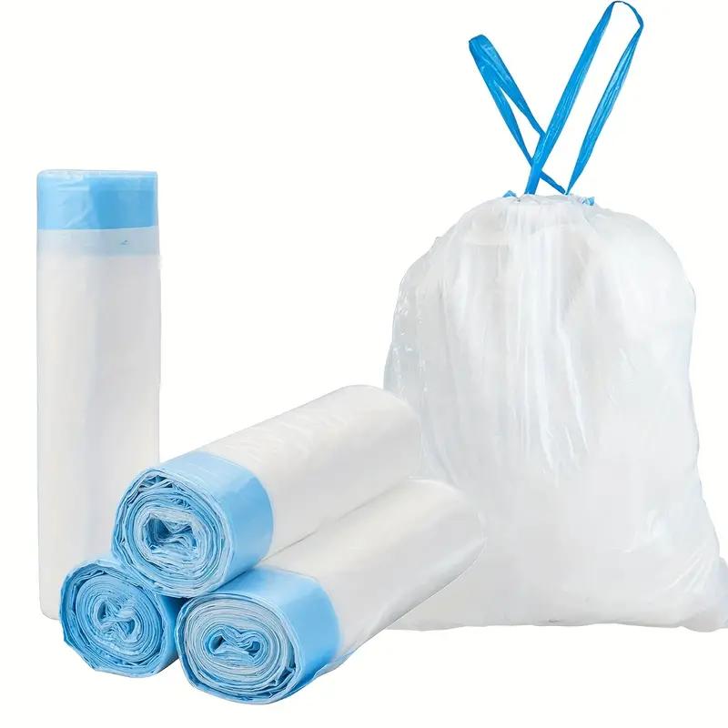 40 Counts Clear Small Drawstring Trash Bags, 4 Gallon Kitchen Garbage Bags  Wastebasket Bin Liners for Bathroom Bedroom Office Trash Can 