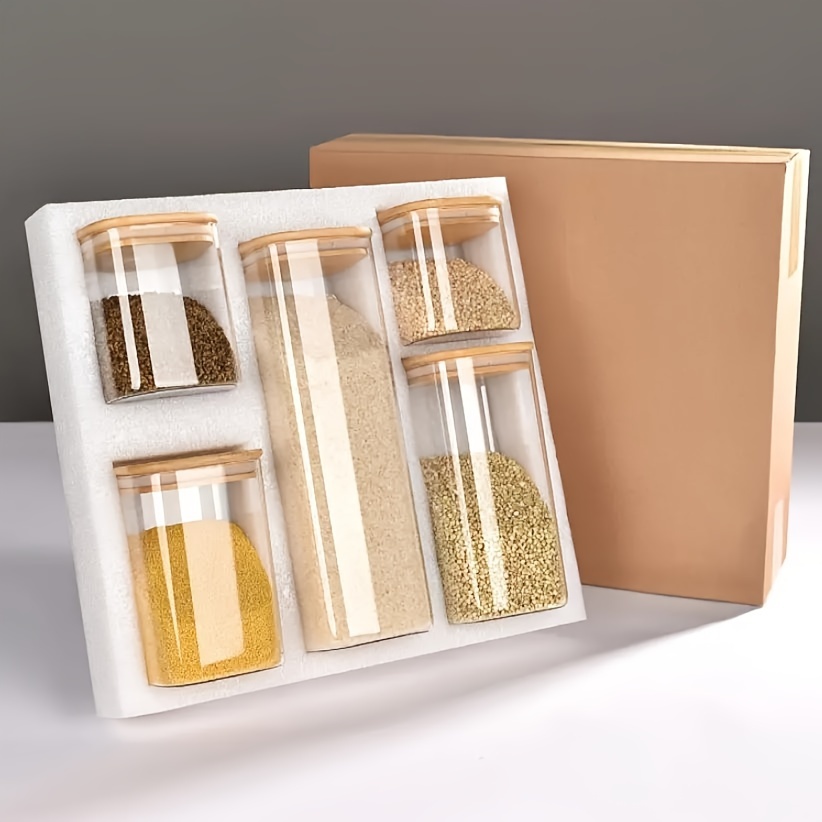 Corundum Square Glass Storage Jar Candy Jars With Lids - Temu