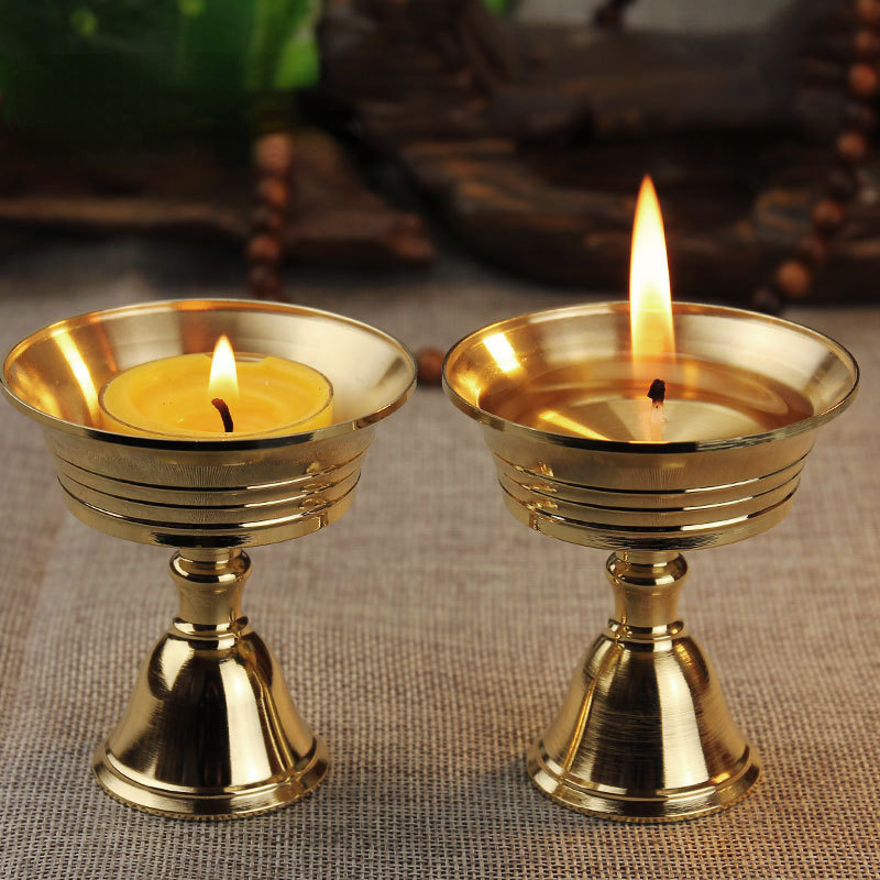 6Pcs Copper Candlestick Rack Home Candlestick Lamp Wicks for Oil Lamps