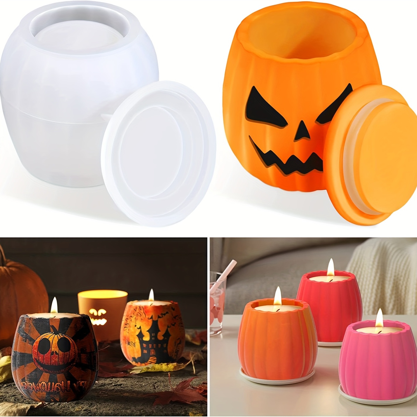 Silicone Grease Container Halloween Cute Pumpkin Container - Temu