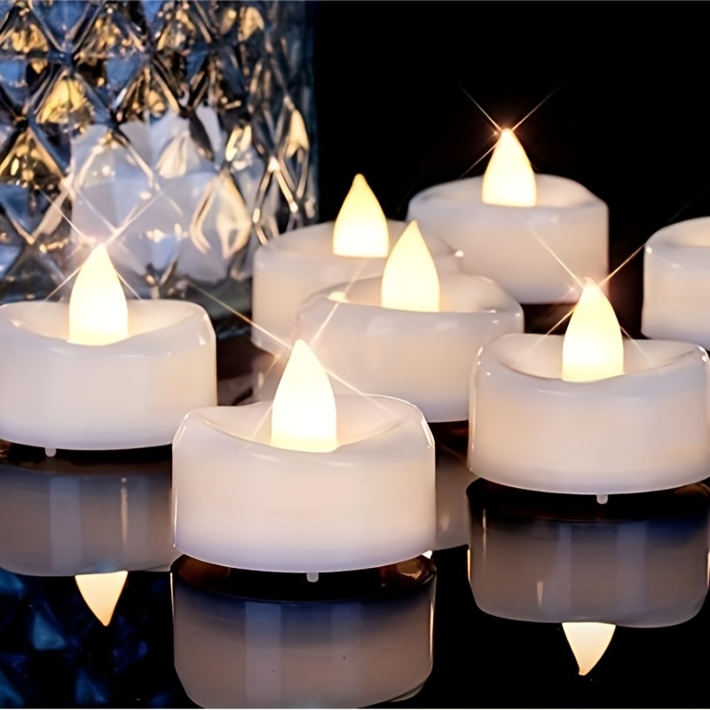 12/24 Pièces Bougies Chauffe-plat LED À Piles, En Blanc Chaud Pour Mariage,  Table, Festival, Halloween, Décorations De Noël - Temu Belgium