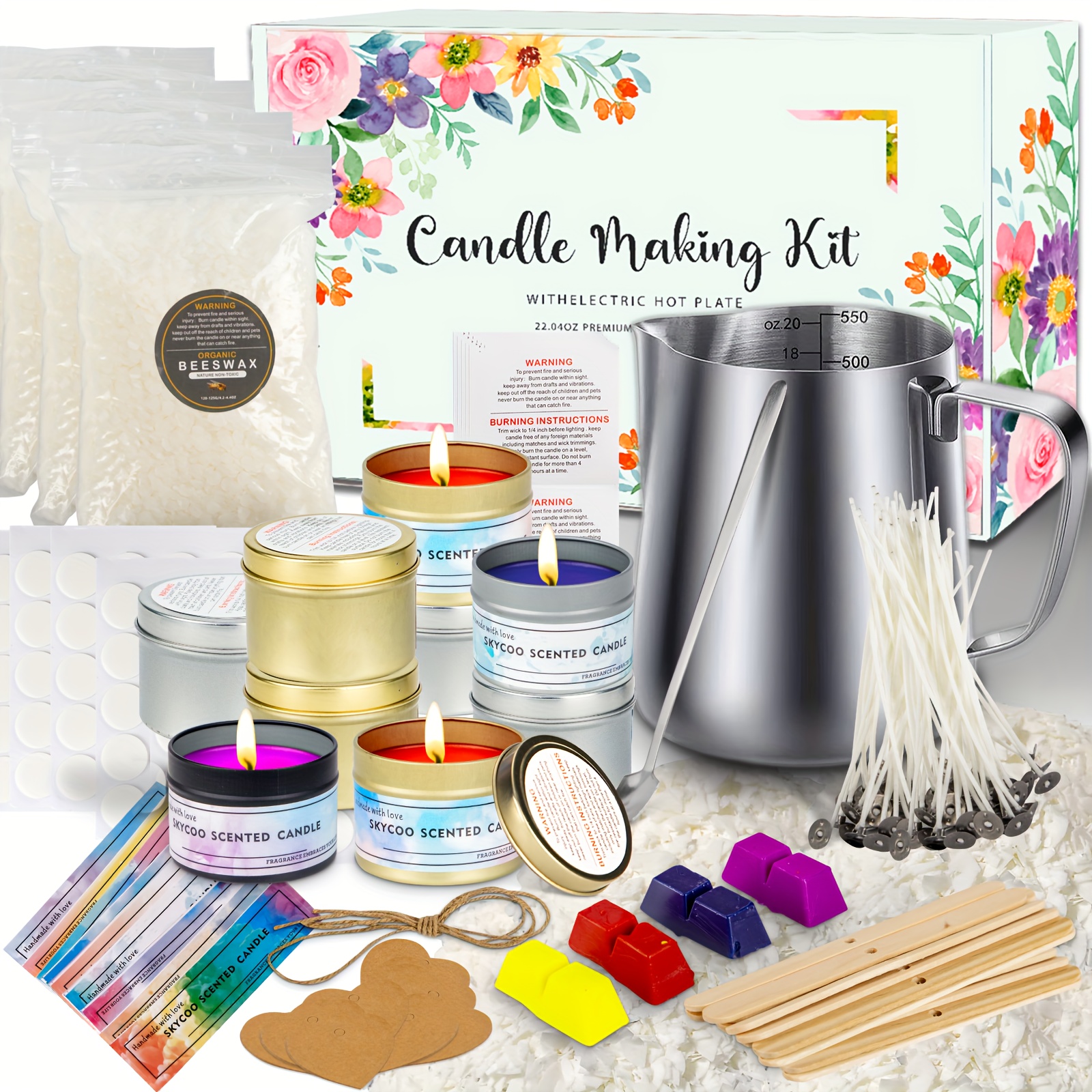 Candle Making Kit - Soy Wax Candle Making Set - Storage Box with Glass Jars  & Complete Candle Making Supplies - DIY Craft Kits for Adults - Arts and  Crafts - Perfect