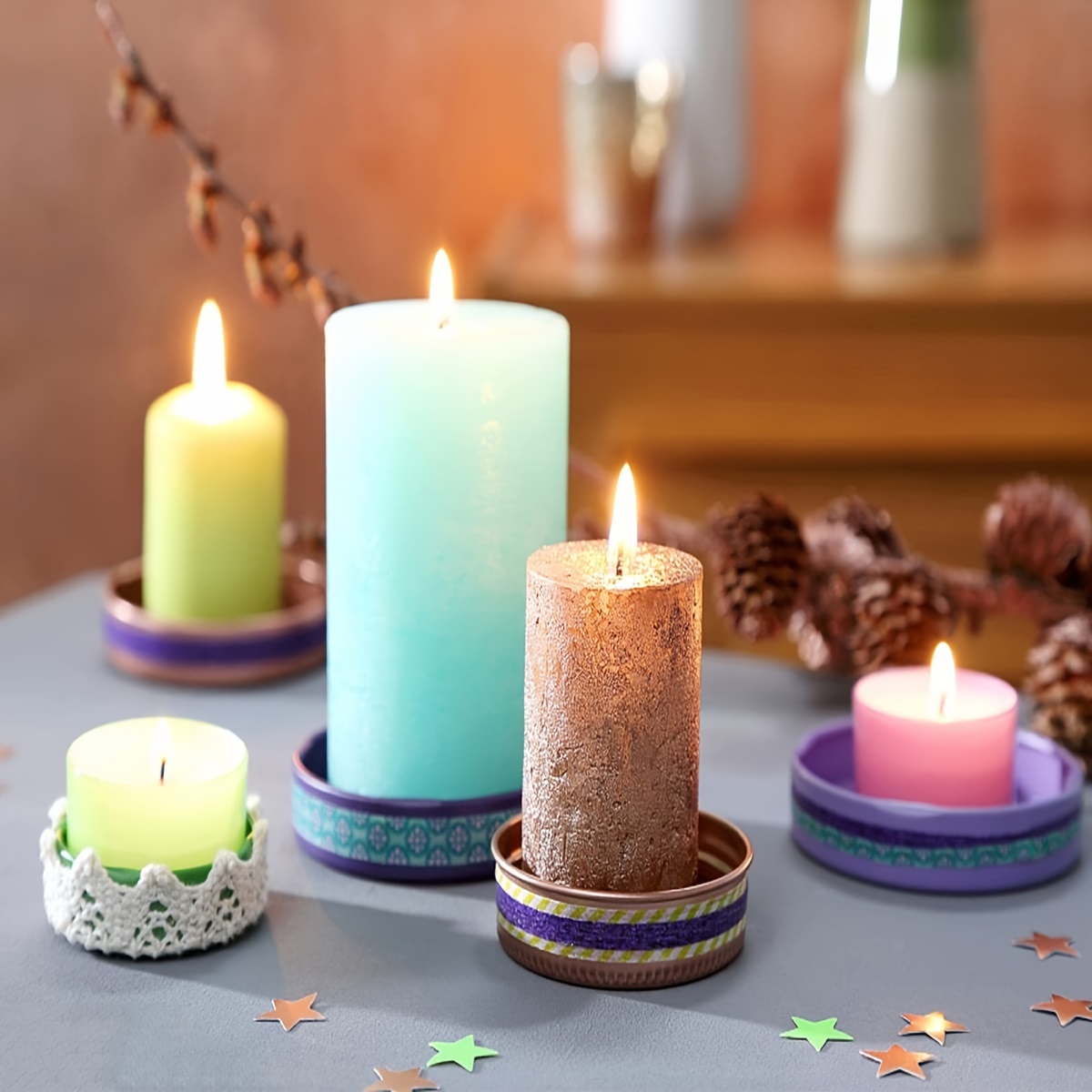 Paquete de 2 moldes para velas cónicas en espiral, molde de silicona  clásico para hacer velas de mesa, molde de pilar para cena a la luz de las  velas