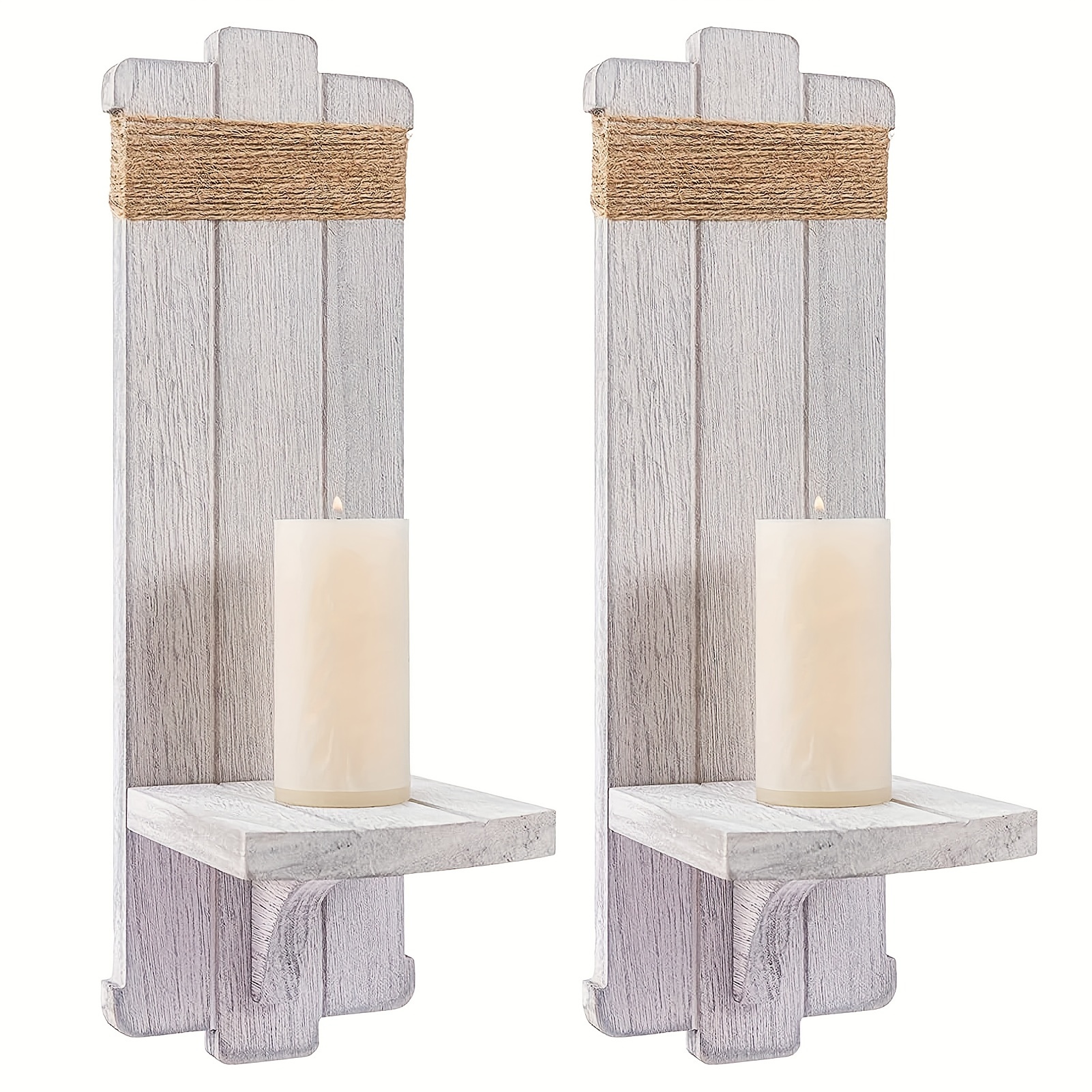 2pcs Wall Candle Holder Decorative Candle Sconces Wall Mount Pillar Candles  Holders For Living Room Bathroom Farmhouse Halloween Chiristmas Decor Room  Decor Home Decor - Home & Kitchen - Temu