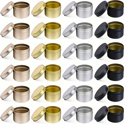 Candle Tins Metal Candle Containers for Making Candles Arts & Crafts 24  Piece 4 oz - Candles