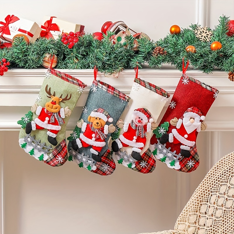 1pc, Christmas Decorative Socks Candy Packaging Ziplock Bag Creative  Holiday Gift Bag, Scene Decor, Festivals Decor, Room Decor, Home Decor,  Offices D