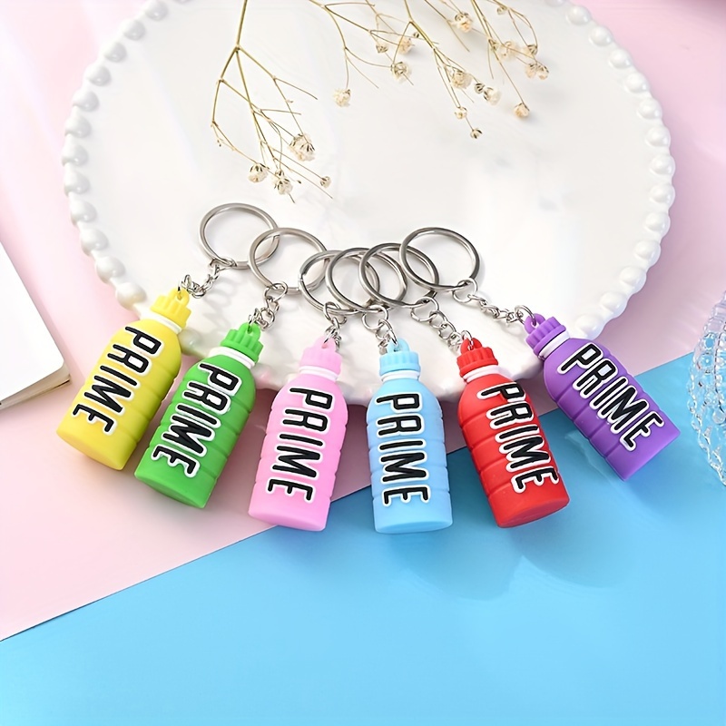 1pc Cartoon Cute Mini Beverage Charm Keychain, Stylish Drinking Bottle Keychain, Creative Car Bag Accessory, Fun and Practical for Men,Temu