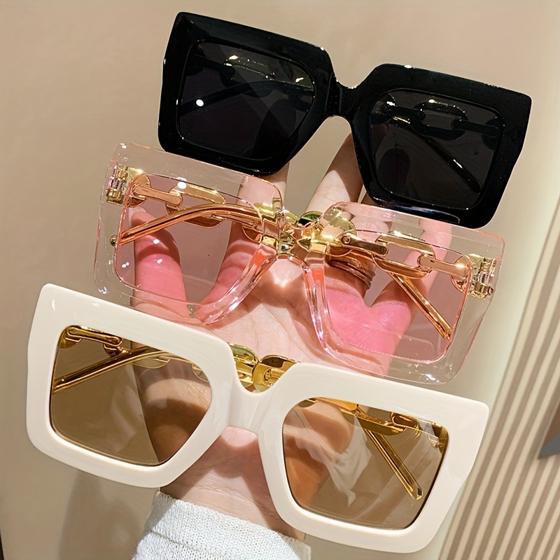 mincl/One Piece Sqaue Gafas de sol de las mujeres de los hombres 2021  grandes marcos rosa transparente gafas de los hombres retro escudo gafas de  sol