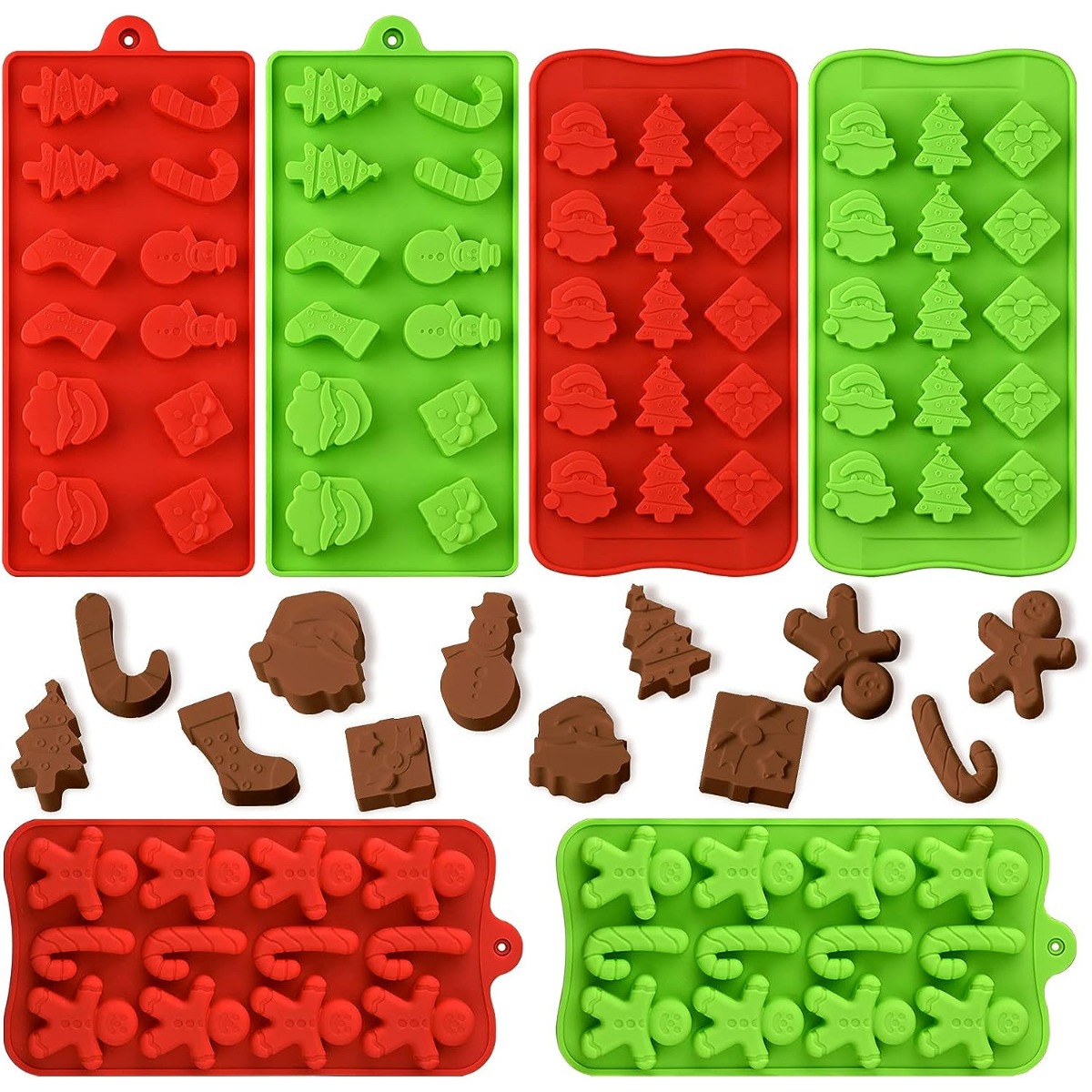 6 Pcs Reusable Cartoon Shape Non-Stick Maple Leaf Chocolate Molds
