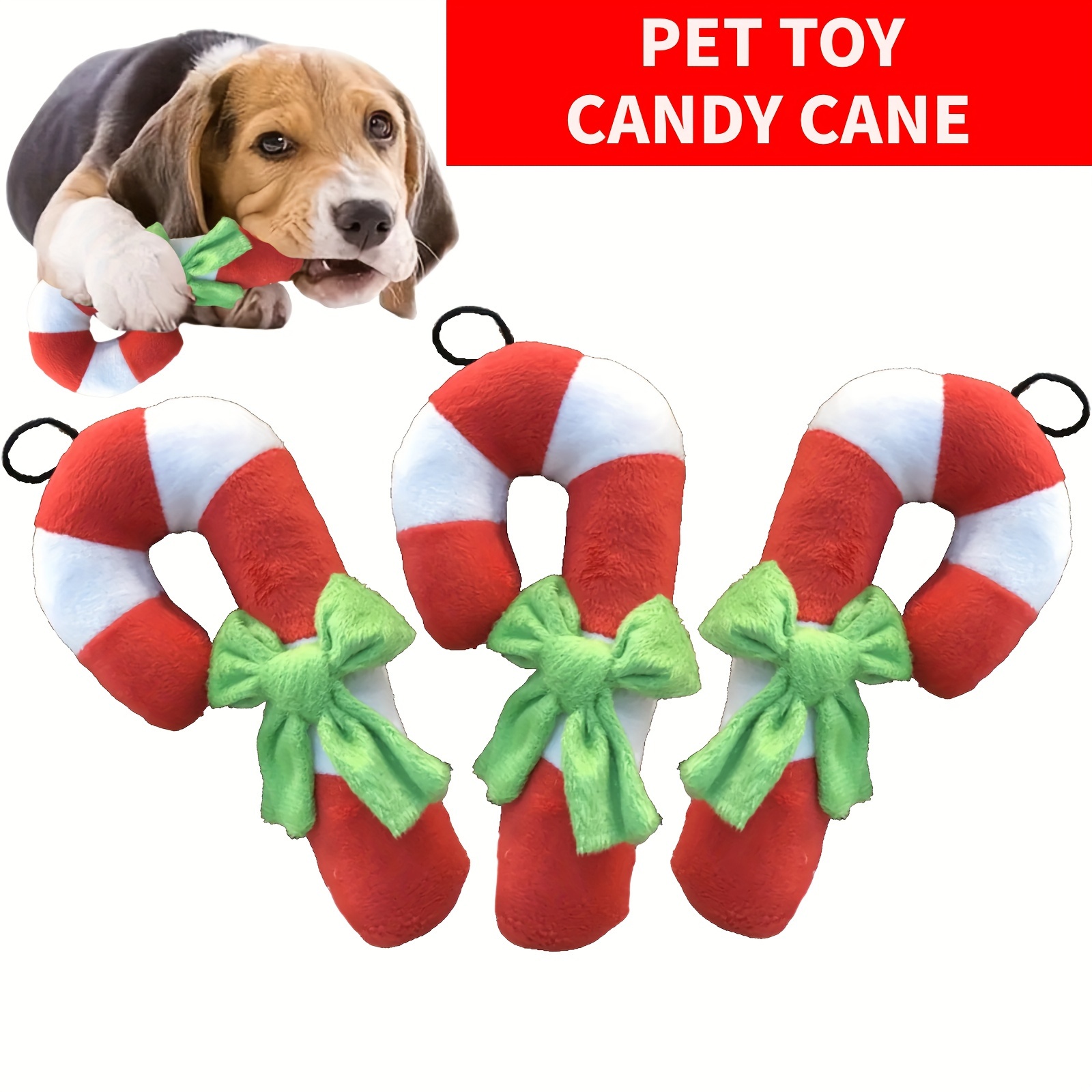 DuraPaw - Durable Christmas Candy Cane Nylon Chew Toy