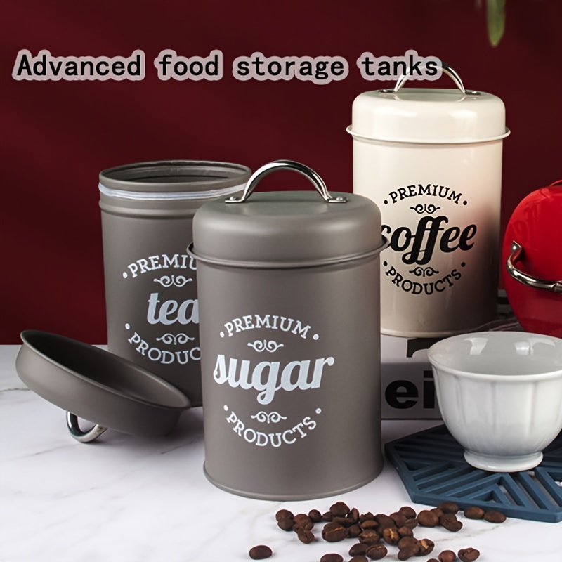 Hemoton Recipientes de comida para café con tapas, recipiente hermético de  metal para té, recipientes de cocina, tarros de té sueltos, recipientes de