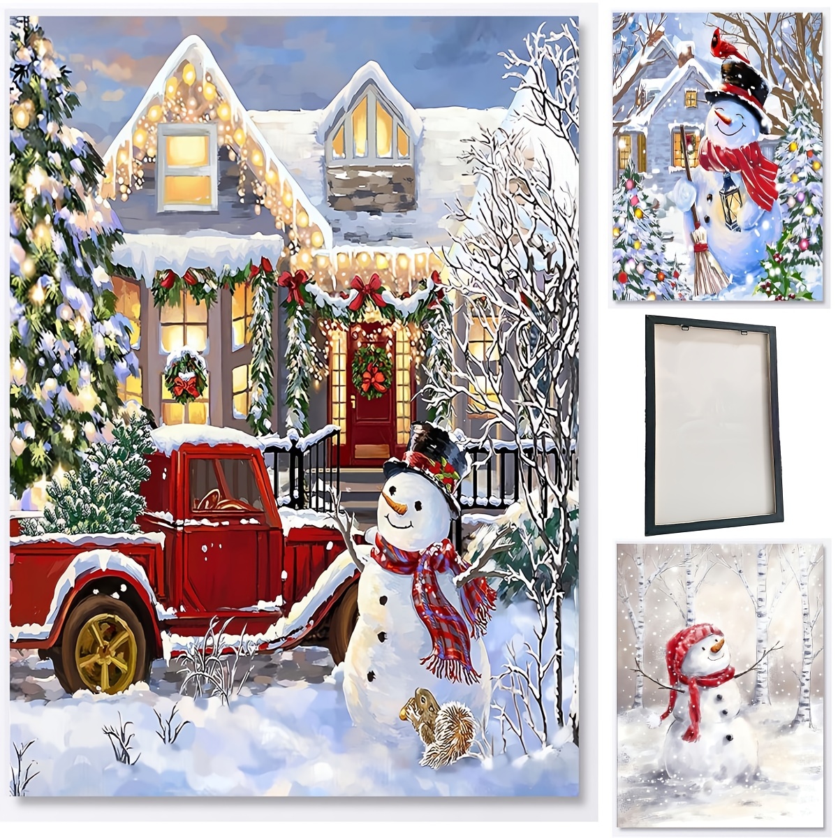  Diamond Painting Kits for Adults, DIY 5D Christmas Day Diamond  Painting Kits Full Drill Fall Diamond Art Animals and Snowmen Diamond  Painting Craft for Home Wall Art Decor 12x18 inch