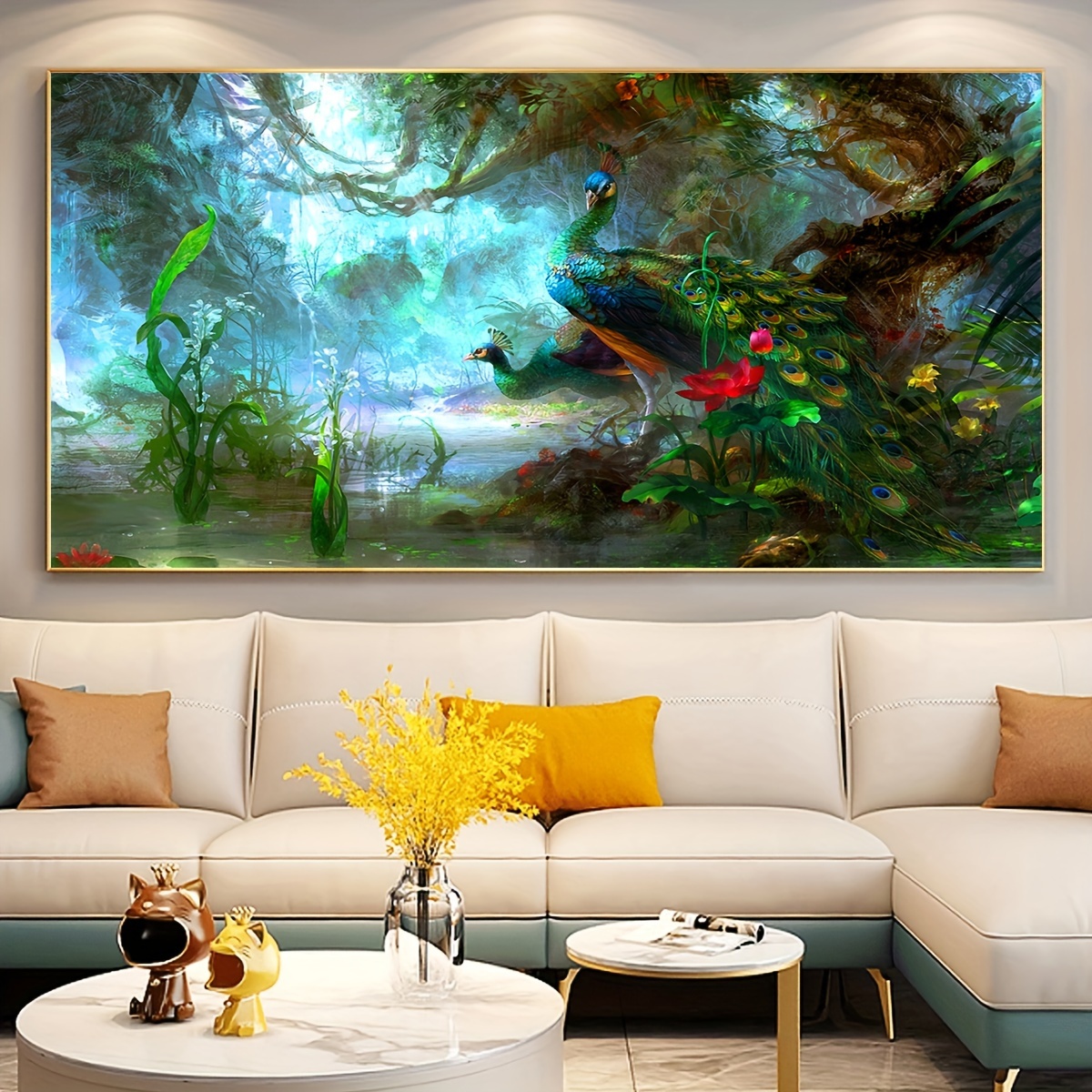Peacock Feather Poster Nordic Living Room Wall Art Print Picture
