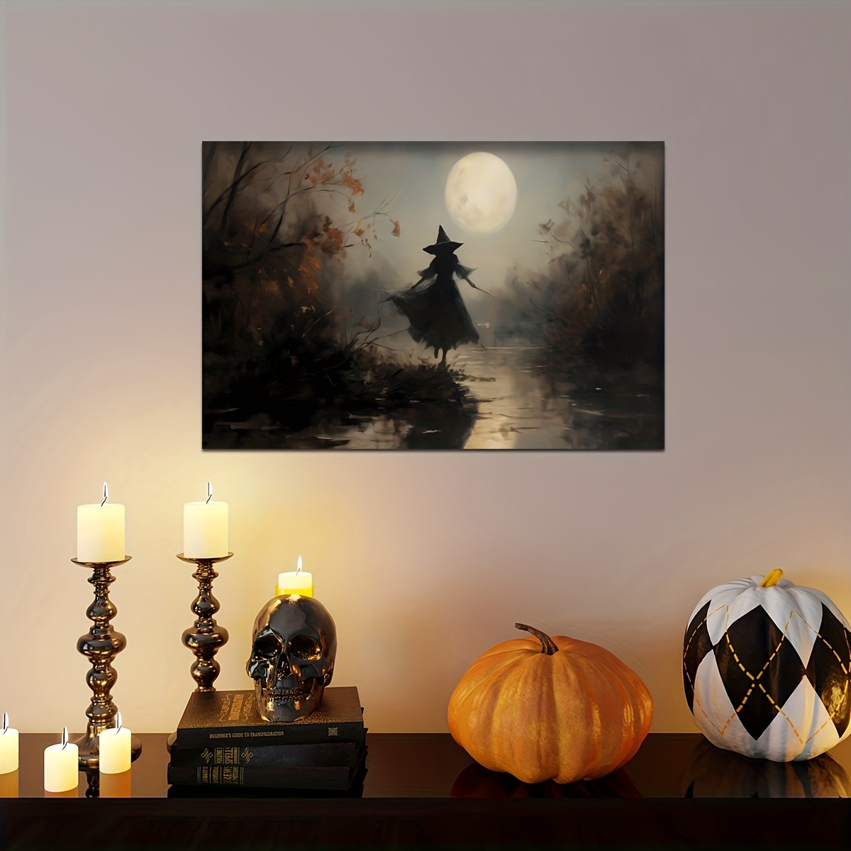 Canvas Poster Vintage Art Halloween Satanic Wall Decor - Temu