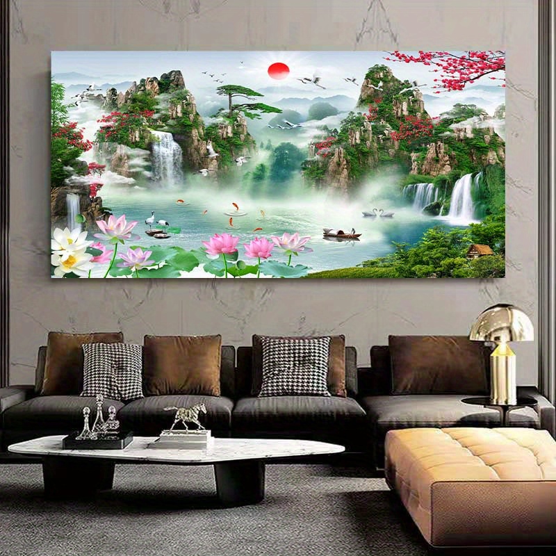 Chinese Wall Art The Man Play Music Oil Painting Living Room Wall