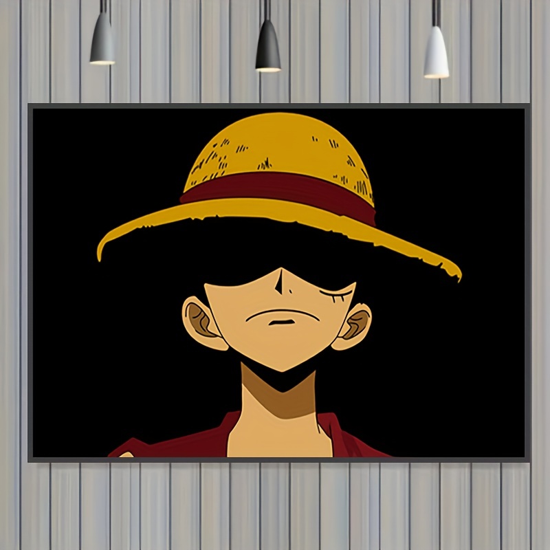 Poster géant Luffy chapeau de paille - Tableau sans cadre 5 pièces