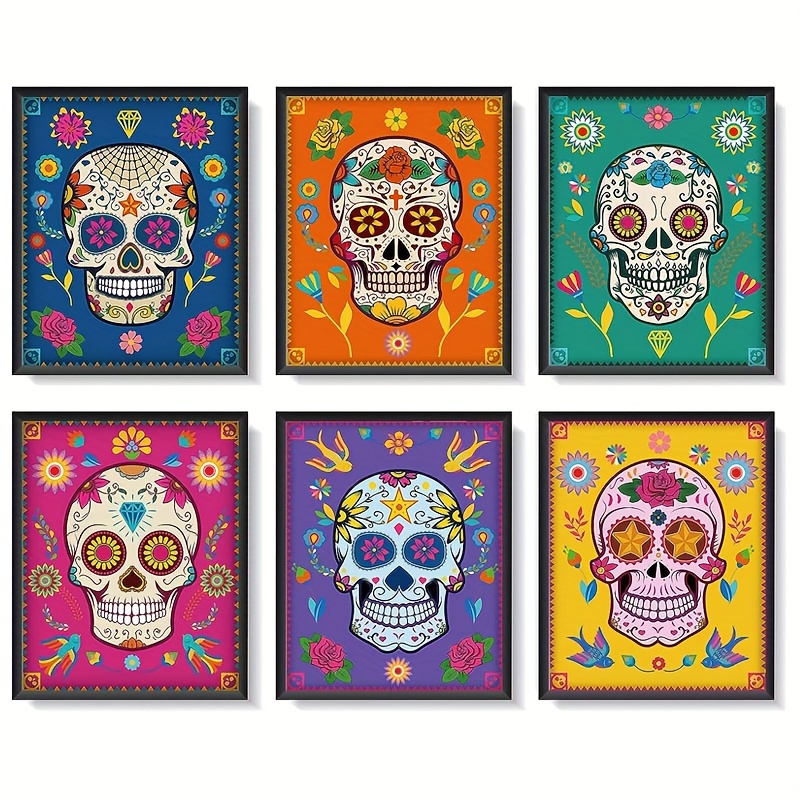 2panels Mexican Day Of The Dead Skull Curtains Study Room - Temu