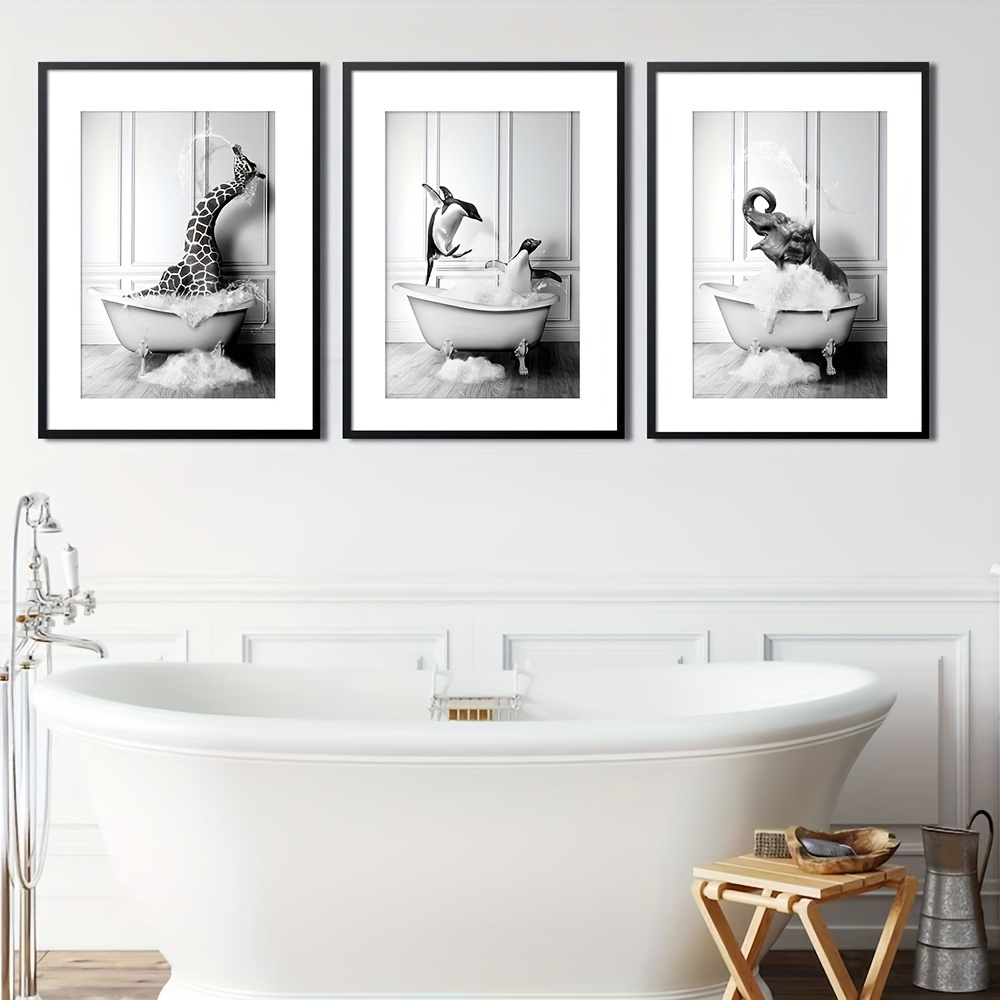 Quadro su tela bagno francese vasca da bagno retrò Wall Art poster
