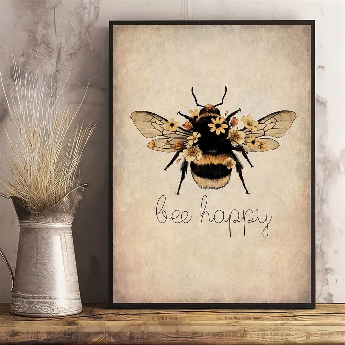 Silly Goose Gifts Home Is Where Your Honey Is - Art Print Watercolor Design  Wall Room Home Bathroom Decor Set - Bee A Nice Human (Bathroom Wall