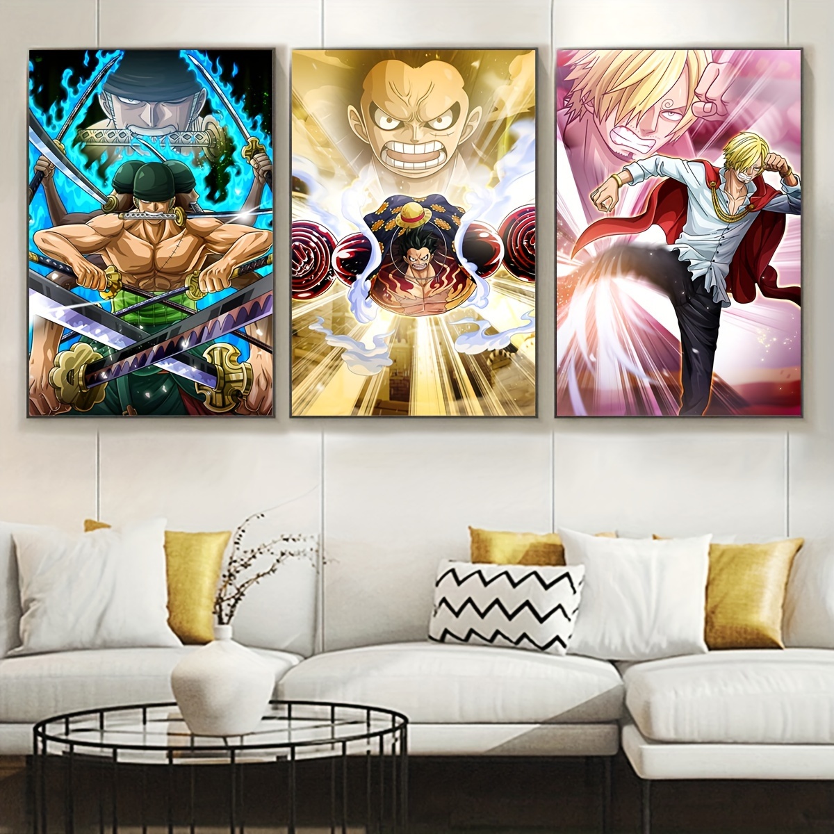 Anime One Piece Monkey D. Luffy 35 5 Piece Canvas Art Wall Decor - Canvas  Prints Artwork Large