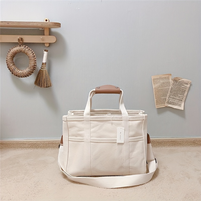 Women's Minimalist Canvas Tote Bag,Functional and Stylish Laptop Bag, Tote  Bags, and Crossbody Bags for School!