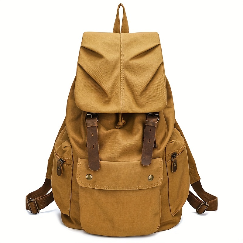 Casual Canvas Backpacks Unisex Travel Bag Vintage Solid Women Backpack  Large Capacity Male Canvas School Bag for Men