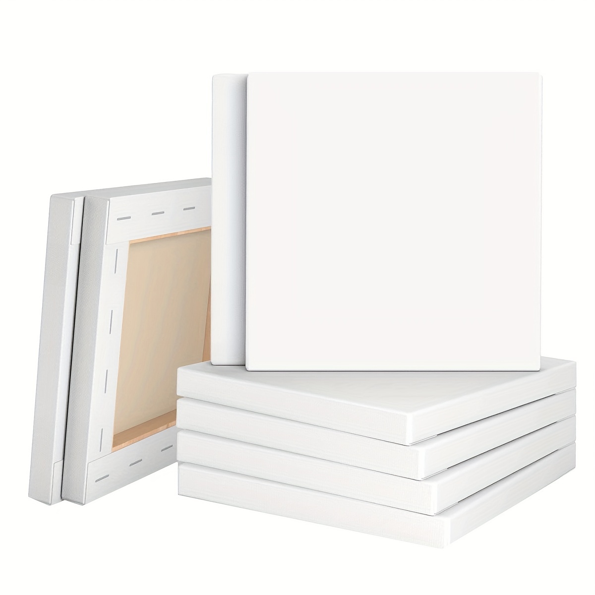  PHOENIX Small Painting Canvas Panels 4x4 Inch, 24 Bulk Pack - 8  Oz Triple Primed 100% Cotton Acid Free Square Canvas Boards for Painting,  White Blank Flat Canvas Boards for Acrylic, Oil Paints