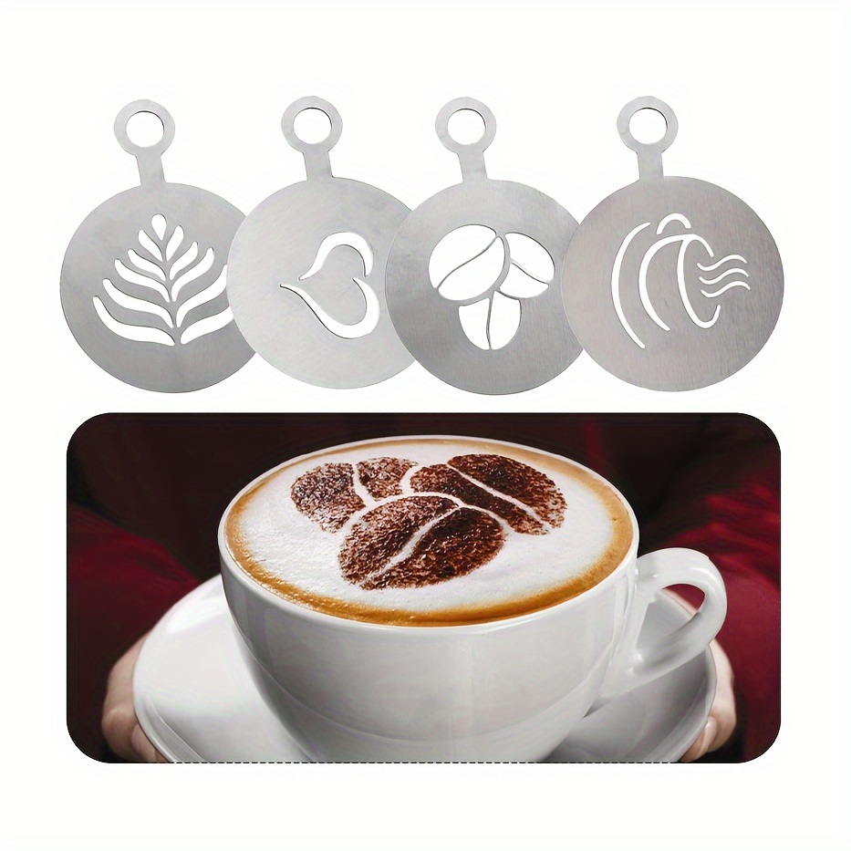 1pc Pluma Arte Café Leche Cappuccino Pluma Arte Decorativa - Temu