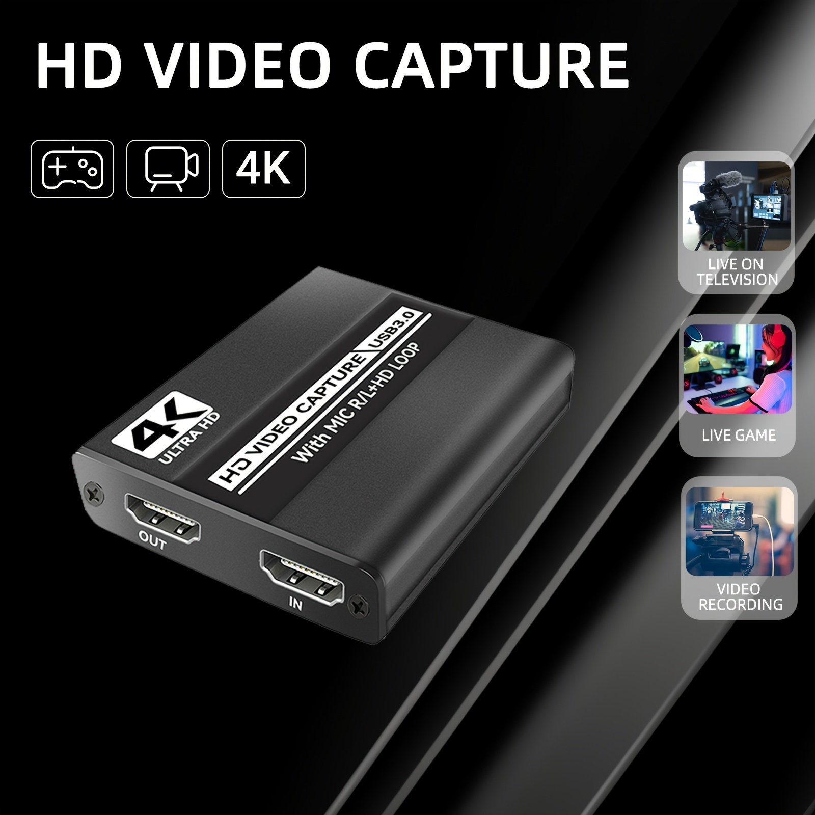Carte de Capture Vidéo USB 2.0 Avec Boucle Mic r / l